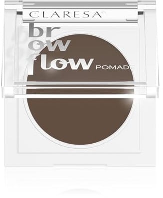 Claresa Augenbrauenlippenstift Medium Brown 02 - flauschiger, cremefarbener Augenbrauen-Lippenstift in mittelbraun - haltbare, pflegende Formel mit Hyaluronsäure, Vitamin E und C