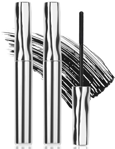 BUTBU 2 Stk Mascara, Plastik-Mascara, Schwarz Extra Slim Super Curling Voluming Eyelash, Borstenlose Wimpernbürste, 3D Curling mascara, Wimperntusche für Dichte, für Volumen & Definition