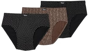 Abanderado Herren-Slip, halblang, Bedruckt, halb-kurz (3 Stück), Mischung Schwarz/Braun, 52