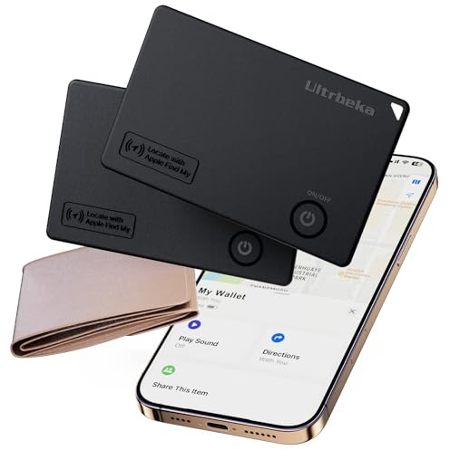 Ultra-Thin MFi Certified Wallet Tracker Compatible with Apple Find My | Wireless Charging, Compact Design | Ideal for Wallets, Keys, Bags-2pc