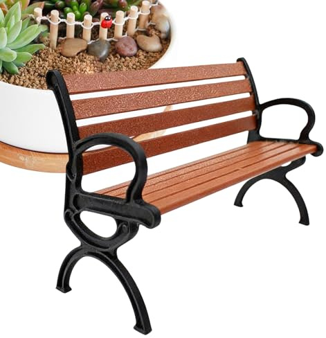 Miniatur Parkbank für Puppenhaus - Deko Möbel Zubehör Für Puppenstuben - Im Maßstab 1 12 Mini-Gartenbank Spielzeug - Für Kinder, Mädchen, Teenager, Zuhause, Reisen und Schule