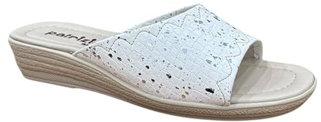 Patrizia Ciabatte Donna con Zeppa Bassa Espadrillas, Metallizzato Oro Rosa, Fascia Larga, Sandalo Estivo Elegante e Comodo (Bianco CO, Sistema Taglie Calzature EU, Adulto, Donna, Numero, Media, 39)