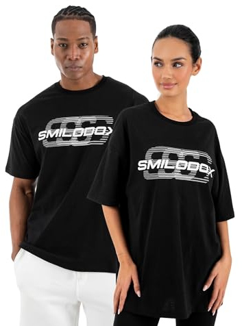 SMILODOX T-Shirt Unisex Lyam, Oversized Passform, Herren undn Damen, Kurzarm, Rundhalsausschnitt, Weiches Obermaterial, Großer Print Brust, mit Backprint, Modernes Design, Sport & Freizeit