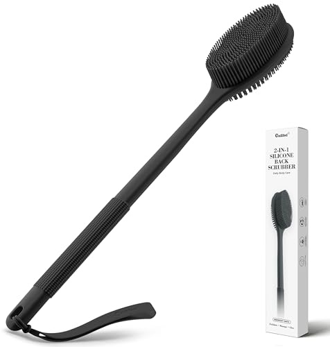 CORATED Spazzola Schiena in Silicone con Manico Lungo, Scrubber Esfoliante 2 in 1 per Doccia, Uomo e Donna, Accessorio Bagno Quotidiano