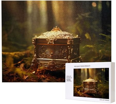 Phayah 500 Piece Adult Puzzle Wooden Puzzle Toy Kit Home Decor 52 X 38 Cm Music Box In The Forest Pattern