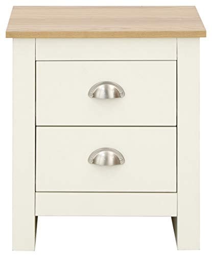 Lancaster Cream with Oak Top Bedroom Furniture - Wardrobes, Chest, Bedside (Bedside Cabinet)