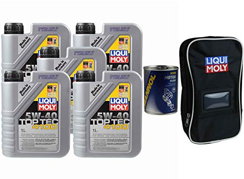 5L Motoröl Liqui Moly Top Tec 4100 5W-40 1x MANNOL Motor Flush ADDITIV Tasche