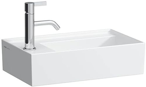 Laufen Kartell Handwaschbecken,Armaturenbank Links, unterbaufähig, 1 Hahnloch, ohne Überlauf, 460x280, Farbe: Weiß mit LCC - H8153354001111