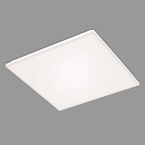 BRILONER - LED Deckenlampe mit Fernbedienung, einstellbar von warmweiß bis kaltweiß, dimmbar, Lampe, Deckenleuchte, Wohnzimmerlampe, LED Panel, Schlafzimmerlampe, 59,5x59,5x7,5 cm, Weiß