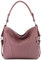 modamoda de T202 Damen Leder Henkeltasche Schultertasche handmade in Italy, Farbe:Altrosa