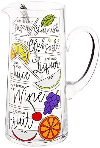 Mud Pie 45500065 SANGRIA GLASS PITCHER Sankria Glaskrug, Glas, farblos