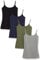 Amazon Essentials Women's Slim-Fit Camisole, Pack of 4, Black/Grey/Navy/Olive, M
