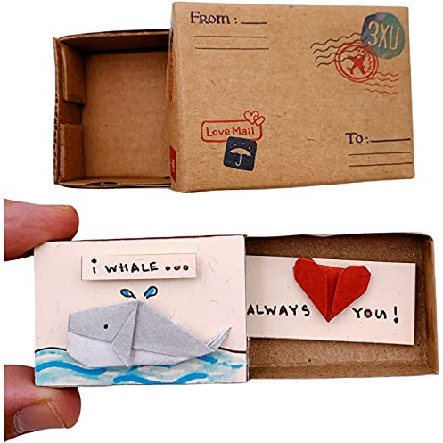 immi Origami Überraschung in der Box, kleines Geschenk (Wal/Herz)