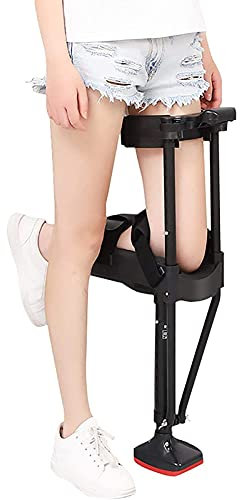 Joyfitness Lenkbarer Knie-Walker, Teleskop-Walker Mit Einem Bein, rutschfeste Krücken Knie-Single-Leg-Krücken Für Knöchelfrakturen, Verstauchungen, Wade