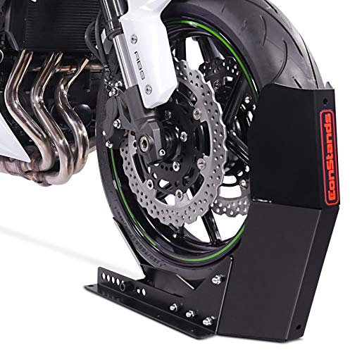 ConStands Easy Fix Transportständer Kompatibel mit Vespa Schwarz mat Vorderrad Roller Wippe