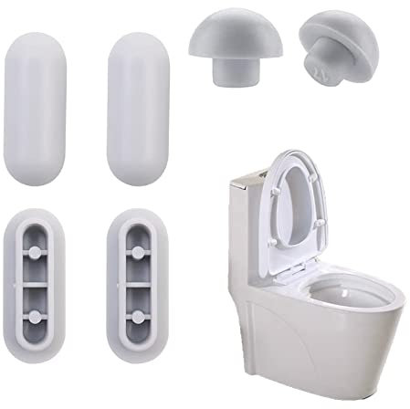 acdokuk Set di 6 cuscinetti ammortizzanti per sedile WC, con 4 dischi per sedili, 2 cuscinetti di copertura superiori, paraurti universale per casa, hotel, scuola (grigio)