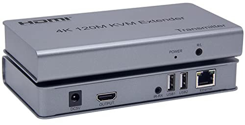 Swallow 4K 120M HDMI KVM Extender by RJ45 Ethernet Cat5e Cat6 Cable Converter TX RX Support USB Mouse Keyboard Extension