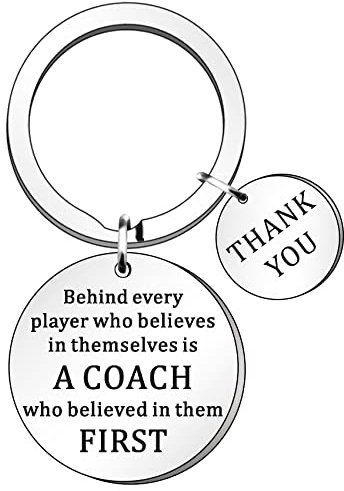 HULALA Schlüsselanhänger mit Aufschrift Thank You Coach, Geschenk für Männer und Frauen, hinter jedem Spieler, der an sich glaubt, der an sie glaubt, der an sie erster Fußball und Rugby Coach