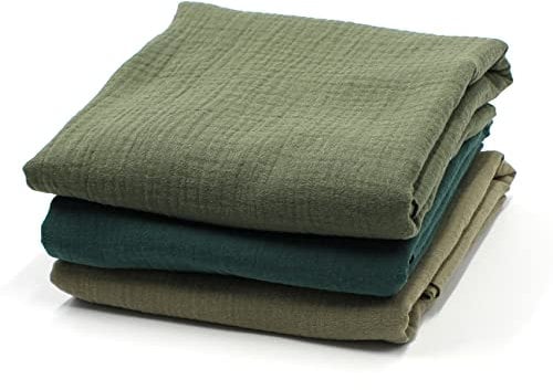 VmG-Store 3x Musselin Set je 0,5m x 1,35m Double Gauze Stoff 100% Baumwollstoff Tex Standard 100 (3er Set je 0,5m, Set07)