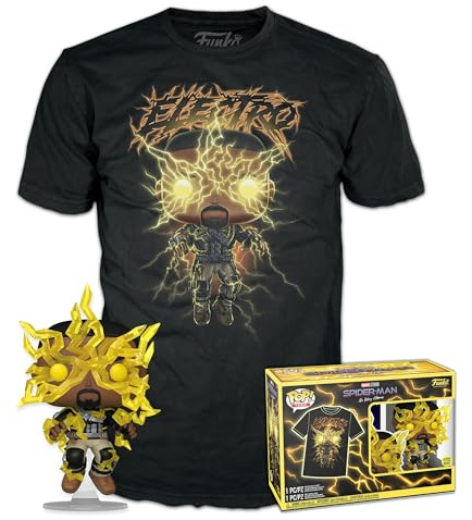 Funko Pop! & Tee: Spider-Man: NWH - Electro - Leuchtet Im Dunkeln - Extra Large - (XL) - Marvel - T-Shirt - Kleidung mit Vinyl-Sammelfigur - Geschenkidee - Spielzeug und Kurzärmeliges Top