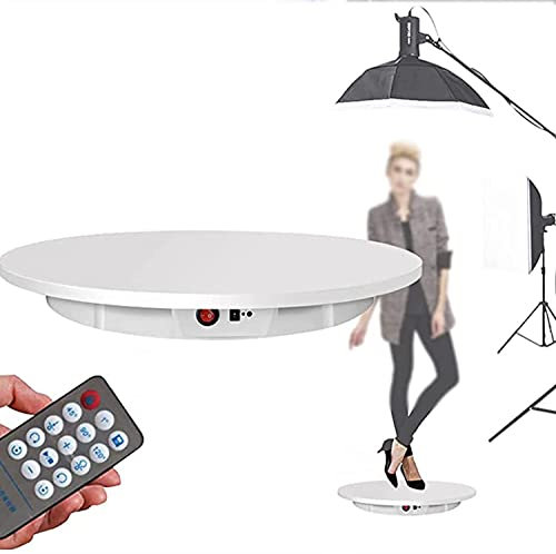 JIADUOFU Professional Electric Turntable, 360 Degree Electric Rotating Turntable, Diameter 42 Cm for Photography, Product Display, Jewelry, 3d Models,White