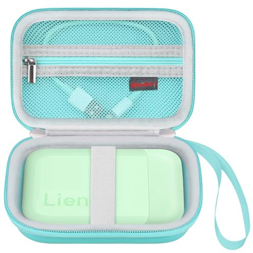 Elonbo Tragetasche für Liene 2x3 Fotodrucker, Tragbarer Instant-Drucker Reisehalter, Mini-Bild-Drucker Tasche. Mesh Tasche Passt Fotopapier, Kabel. Grün