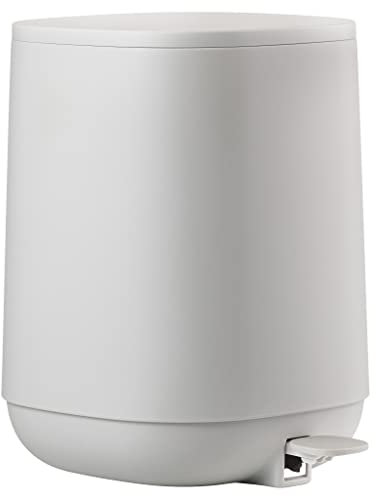 Zone Denmark Time Bathroom Waste Bin, Small Cosmetic Bin, Waste Bin with Lid, Diameter 20.8 cm, Height 27.5 cm, Capacity 3 Litres, Soft Grey