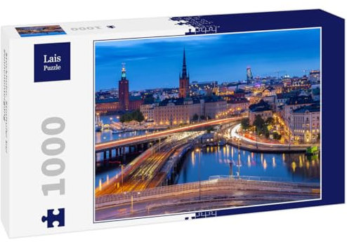 Lais Puzzle Stockholm. Stadtufer bei Sonnenuntergang 1000 Teile