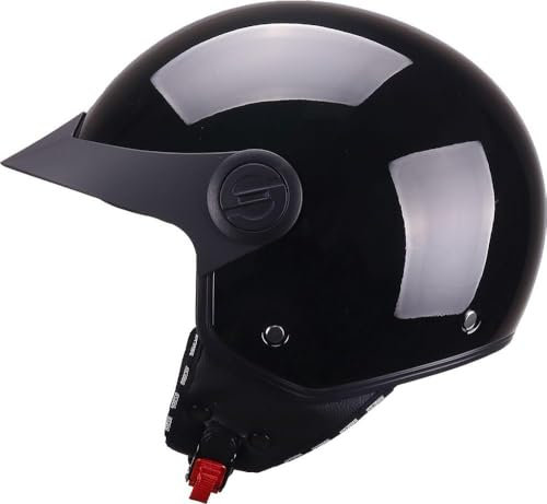 Sparco Riders 95144 Sparco Demi-Jet Helm mit Schirm für Motorräder, metallisch, mit ABS-Schale, Größe XL, SCHWARZ METALLIC