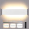 ENCOFT 18W 40cm Wandleuchte Innen Dimmbar mit Fernbedienung Dimmbare LED Wandlampe Modern Up Down Licht Wandbeleuchtung Weiß IP44 für Wohnzimmer Schlafzimmer Flur Treppen usw aus Aluminium