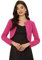 Allegra K Blusa corta con dobladillo curvado para mujer, parte delantera abierta, fucsia, S