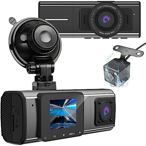 DDKUS Dash Cam Auto, Spiegel Dash Cam vorne und hinten für Autos 170°Weitwinkel WDR mit 1.5 LCD Display Nachtsicht 1080P FHD DVR Auto Dashboard Kamera mit G-Sensor, WDR, Parküberwachung