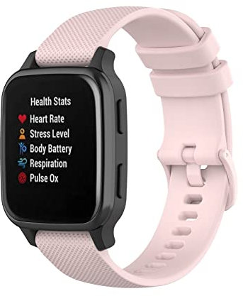 Ersatzbänder für Garmin Venu Sq 2 Armband, Silikonarmband Wasserdichte Sportbänder Kompatibel mit Garmin Venu Sq 2/Venu/Venu Sq/Sq Music/Venu 2 Plus 43mm Wechselarmband (Rosa)