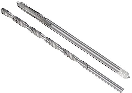 CoCud Taraud et Perceuse Mèche Ensemble, M5 x 0.8 Filetage 120mm Longueur Taraud 5mm Perceuse Diamètre, Métrique Extra Longue Machine Visser & Torsion-(pour Tapotement), 1-Ensemble