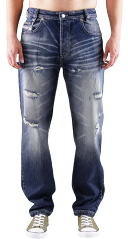 Picaldi Zicco 472 Herren Jeans | Relaxed Tapered Fit | Karottenschnitt Hose | Lässig & Locker geschnitten | Dark Blue Sand Washed