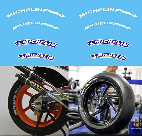 Generisch 1/12 Waterslide Decals für Michelin Reifen Logo Set Waterslide Decals für MotoGP Yamaha Ducati Honda Decal TBD387