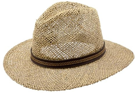 Scheibler Workwear – Strohhut Theo Herren – klassischer Trilby Hut aus Stroh – Sonnenhut für den Sommer – verfügbar in den Größen 57-61 (Hellbraun)