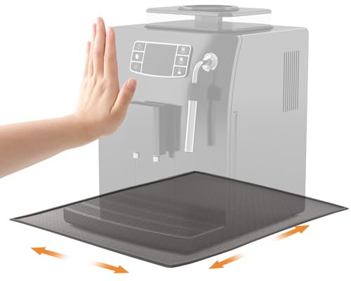 Unterlage Kaffeemaschine, 48 x 30 Silikonmatte Kaffeemaschine, Anti-Rutsch Wasserdicht unterlage kaffeevollautomat kompatibel mit De'Longhi Magnifica, Philips, Siemens EQ6, Grau