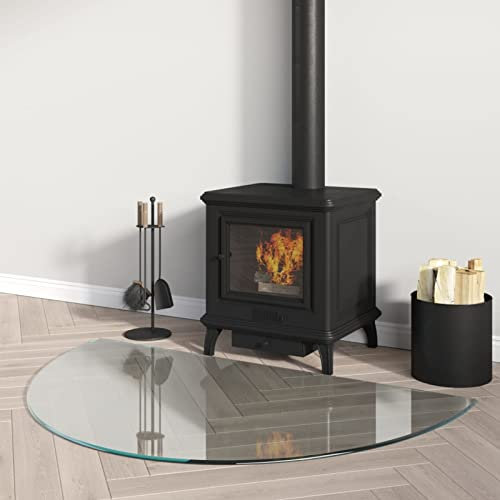 Rantry Glasplatte für Kamin, halbrund, 1000 x 600 mm, Dekor für Möbel, Platte aus Glas, Tischplatte, Couchtischplatte, Couchtischplatte fb