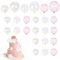 24 pcs Bubble Cake Topper Pink and White Cake Balls Clear Ball Cakes Toppers Birthday Party Bubble Cakes Balls Decoration Multiple Sizes