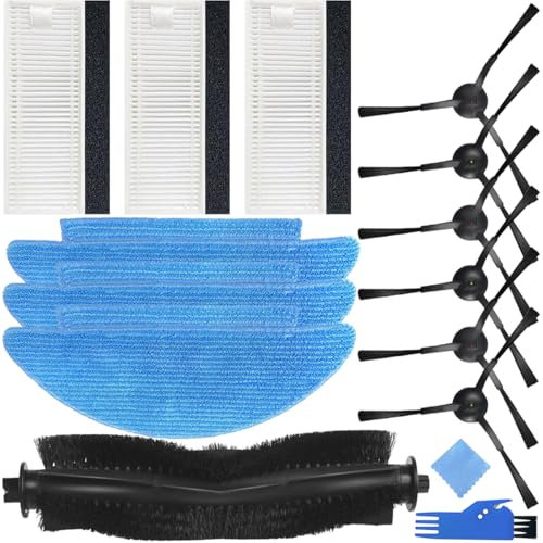 EATBALE Kit de Accesorios Repuesto para Lubluelu SL60D para LaResar L6 Nex para HONITURE Q6 SE para Tikom L9000 Robot Aspirador, 1 x Cepillo Principal, 6 x Cepillos Laterales, 3 x Filtros, 3 x Mopas
