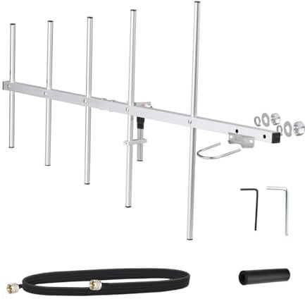 Bingfu 5 Elements Yagi Antenna High Gain 11dBi UHF 430-450MHz Aluminum Alloy Outdoor Antennas with 3m Cable for Ham Radio Two-Way Radios Scanner Satellite Radio