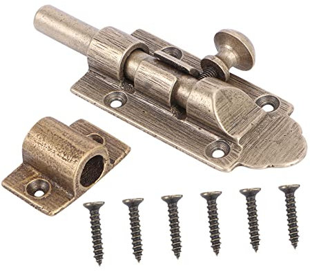 ORFOFE Elegante Catenaccio in Rame Antico Catenaccio in Legno Massello Per Porta Finestra Ferramenta in Bronzo