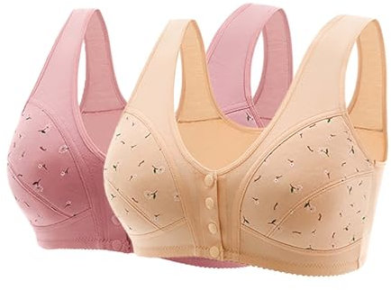 Generico Reggiseno Con Ferretto Imbottito Seno In Silicone Reggiseni sostegno per donne Cintura regolabile Reggiseni a copertura totale Comodi reggiseni senza Reggiseno Fascia Imbottito (Hot Pink, 36)