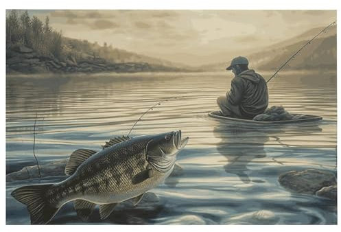 Door Mat Home Welcome Mats Outdoor Indoor Doormat Front Back Door Mats Lake Fish Fishing Doormats for Entryway Outdoor Door Mats Non-Slip Floor Mat for Home Entrance Entry Yard Floor Patio