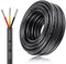 14AWG 3x2,0mm² 10Meter Elektrokabel 3-adrig Kabel, 5V/12V/24V Erdkabel verzinnte Kupferkabel, 300V flexibel und weich Stromkabel hohe Temperaturbeständigkeit Verlängerungskabel 10m