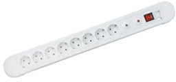 Base de Enchufe Blanca con 8 Tomas y protección contra sobrecargas, Ideal para múltiples Dispositivos electrónicos y Seguridad eléctrica.