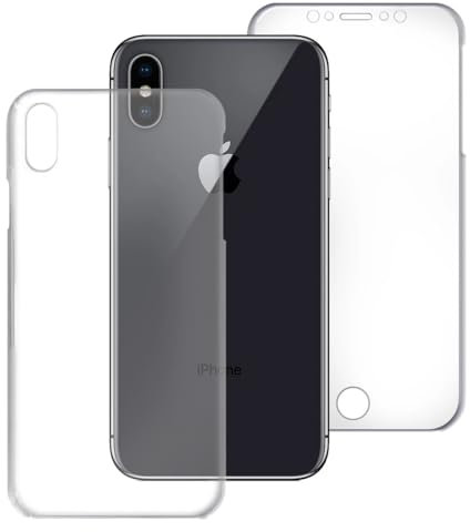 Max Power Digital Funda 360º para móvil iPhone X/iPhone XS Silicona Transparente - Carcasa Resistente Full Body Delantera y Trasera Doble Cara Completa Entera (iPhone X/iPhone XS)