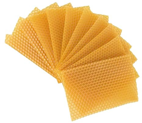 95sCloud-1 Bienenwachskerzen Machen,Bienenwachs Mittelwände für Kerzen Platten,Bastelset Weihnachten,Wachsplatten Weihnachts Erwachsene,Bienenwachsplatten für Basteln (Yellow, One Size)