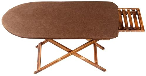 JTPMYFT Tabla de Planchar, Color Marrón, 100cm de Largo X 40cm de Ancho, Tabla de Planchar Ajustable, Tabla de Planchar de Madera Maciza